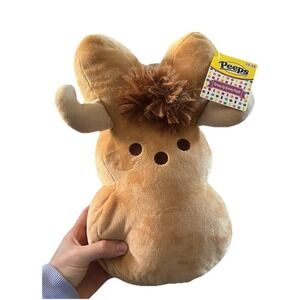2025 PEEPS Easter Bunny HIGHLAND‎ COW BUFFALO Tan Plush 12" NEW